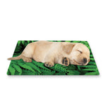 Green Fern Leaf Print Pet Cooling Mat Cover