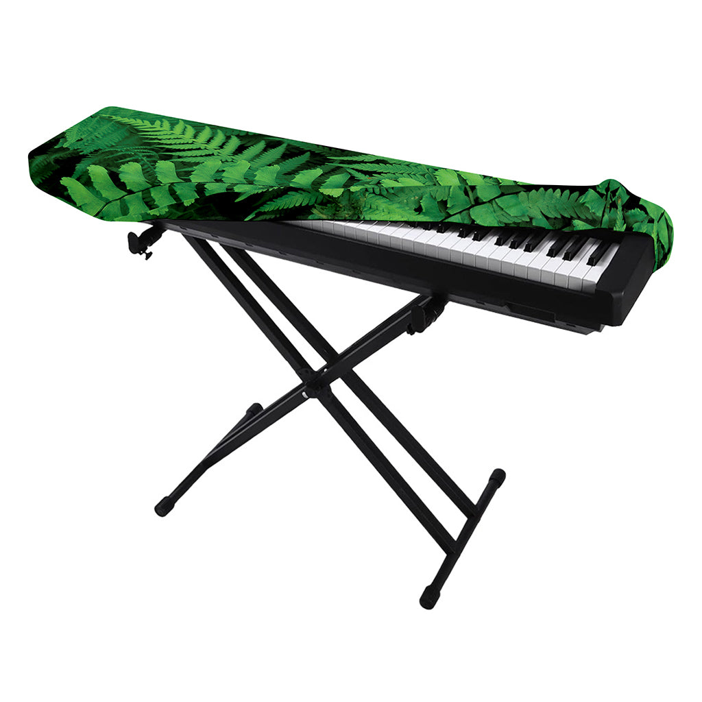 Green Fern Leaf Print Piano Keyboard Cover
