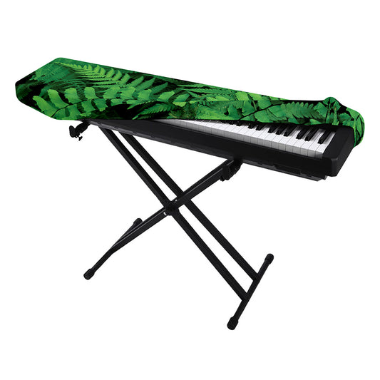 Green Fern Leaf Print Piano Keyboard Cover
