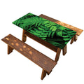 Green Fern Leaf Print Picnic Table Cover
