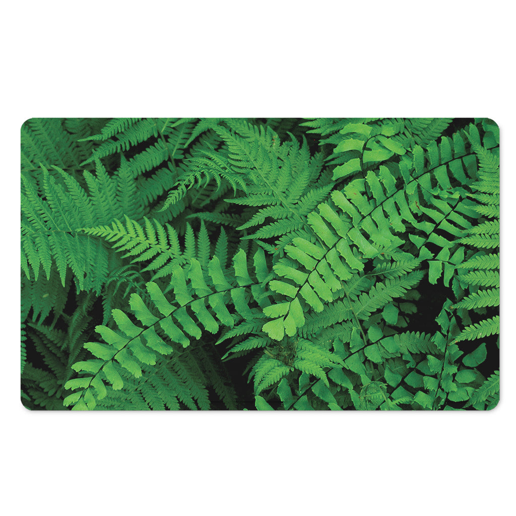 Green Fern Leaf Print Polyester Doormat