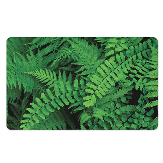 Green Fern Leaf Print Polyester Doormat