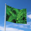 Green Fern Leaf Print Polyester Flag