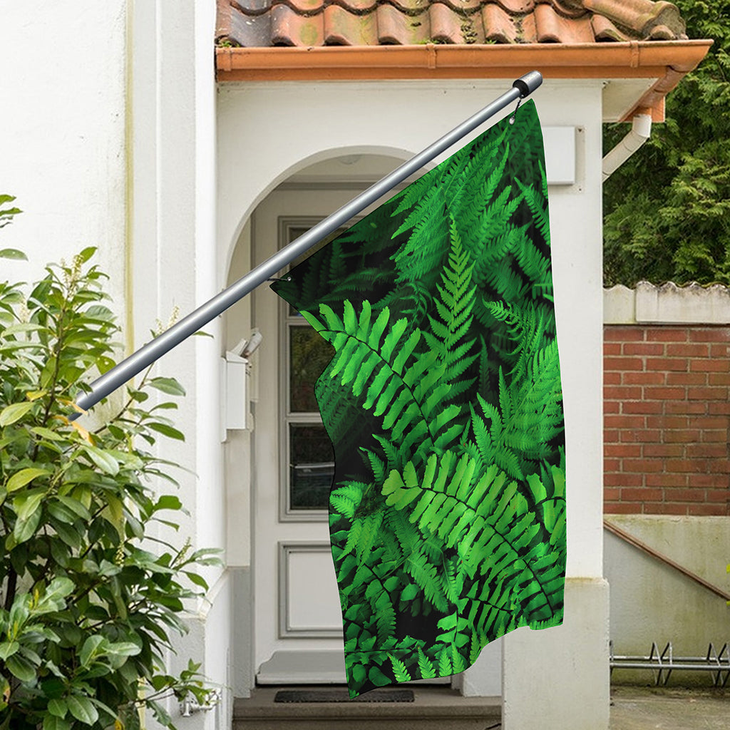 Green Fern Leaf Print Polyester Flag