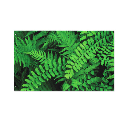Green Fern Leaf Print Polyester Flag