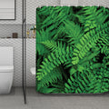 Green Fern Leaf Print Polyester Shower Curtain