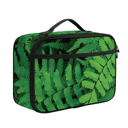 Green Fern Leaf Print Portable Lunch Bag