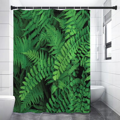 Green Fern Leaf Print Premium Shower Curtain