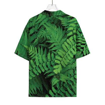 Green Fern Leaf Print Rayon Hawaiian Shirt