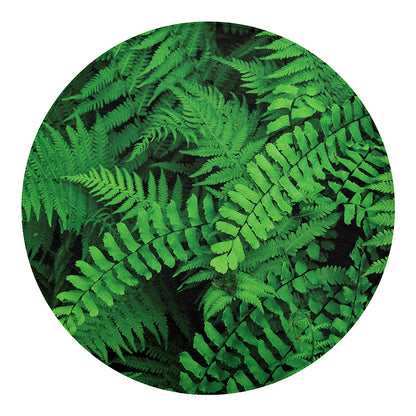 Green Fern Leaf Print Round Blanket