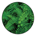 Green Fern Leaf Print Round Floor Mat