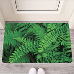 Green Fern Leaf Print Rubber Doormat