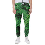 Green Fern Leaf Print Scuba Joggers