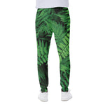 Green Fern Leaf Print Scuba Joggers