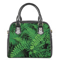 Green Fern Leaf Print Shoulder Handbag