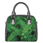 Green Fern Leaf Print Shoulder Handbag