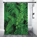 Green Fern Leaf Print Shower Curtain