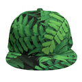 Green Fern Leaf Print Snapback Cap