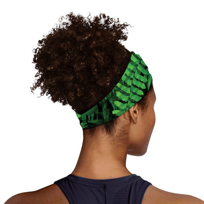 Green Fern Leaf Print Sports Headband
