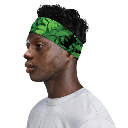 Green Fern Leaf Print Sports Headband