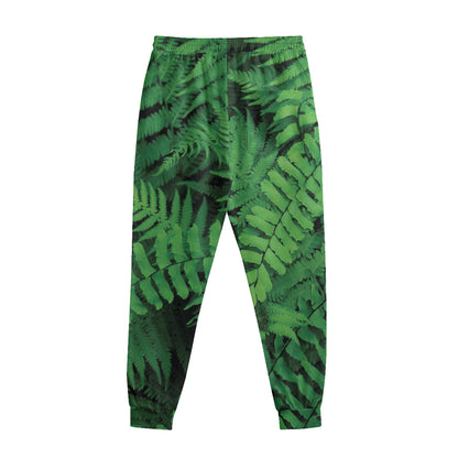 Green Fern Leaf Print Sweatpants