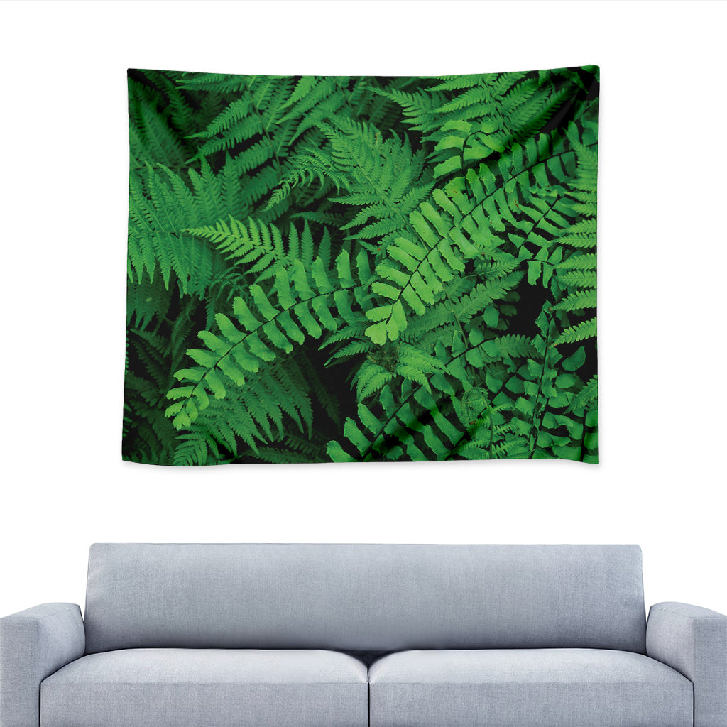 Green Fern Leaf Print Tapestry