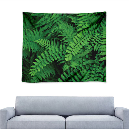Green Fern Leaf Print Tapestry