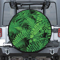 Green Fern Leaf Print Tire Cover