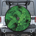 Green Fern Leaf Print Tire Cover With Camera Hole