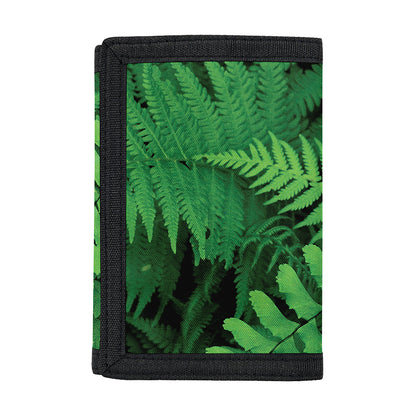 Green Fern Leaf Print Trifold Wallet
