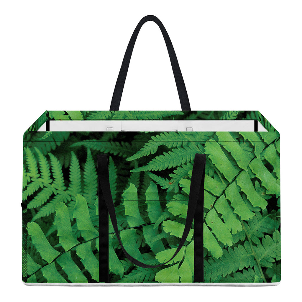 Green Fern Leaf Print Utility Tote Bag