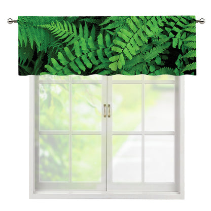 Green Fern Leaf Print Window Valance