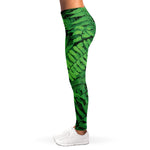 Green Fern Leaf Print Women's Leggings