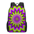 Green Flower Moving Optical Illusion 17 Inch Backpack