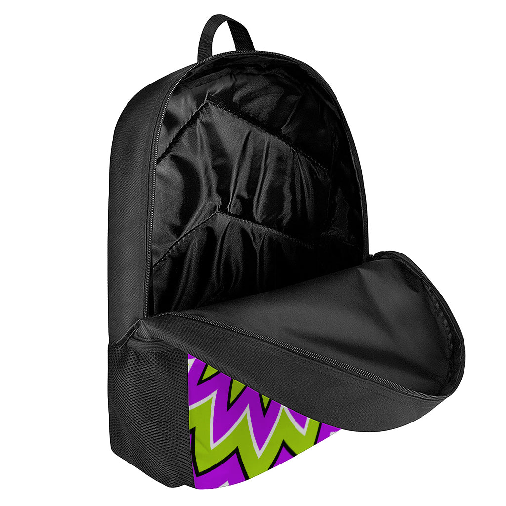 Green Flower Moving Optical Illusion 17 Inch Backpack