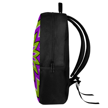 Green Flower Moving Optical Illusion 17 Inch Backpack