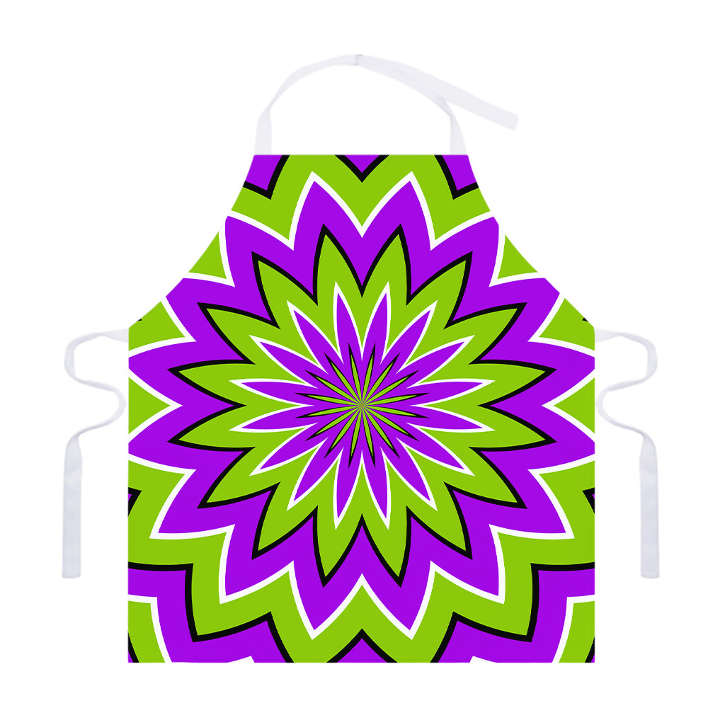 Green Flower Moving Optical Illusion Adjustable Apron