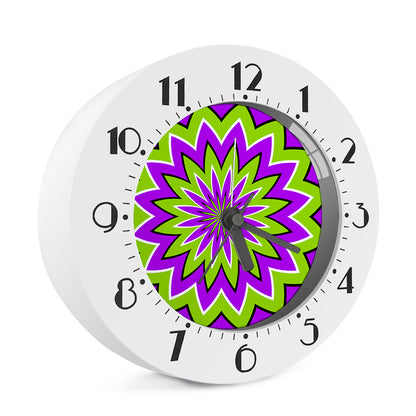 Green Flower Moving Optical Illusion Alarm Clock