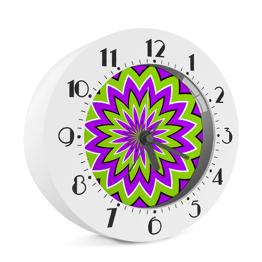 Green Flower Moving Optical Illusion Alarm Clock