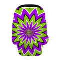 Green Flower Moving Optical Illusion Baby Seat Cover
