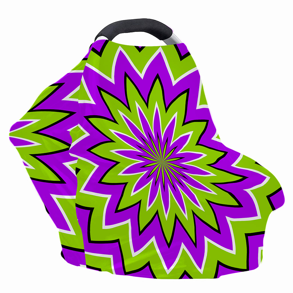 Green Flower Moving Optical Illusion Baby Seat Cover