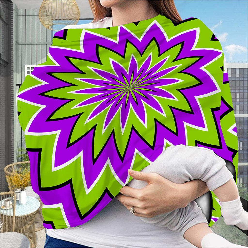 Green Flower Moving Optical Illusion Baby Seat Cover