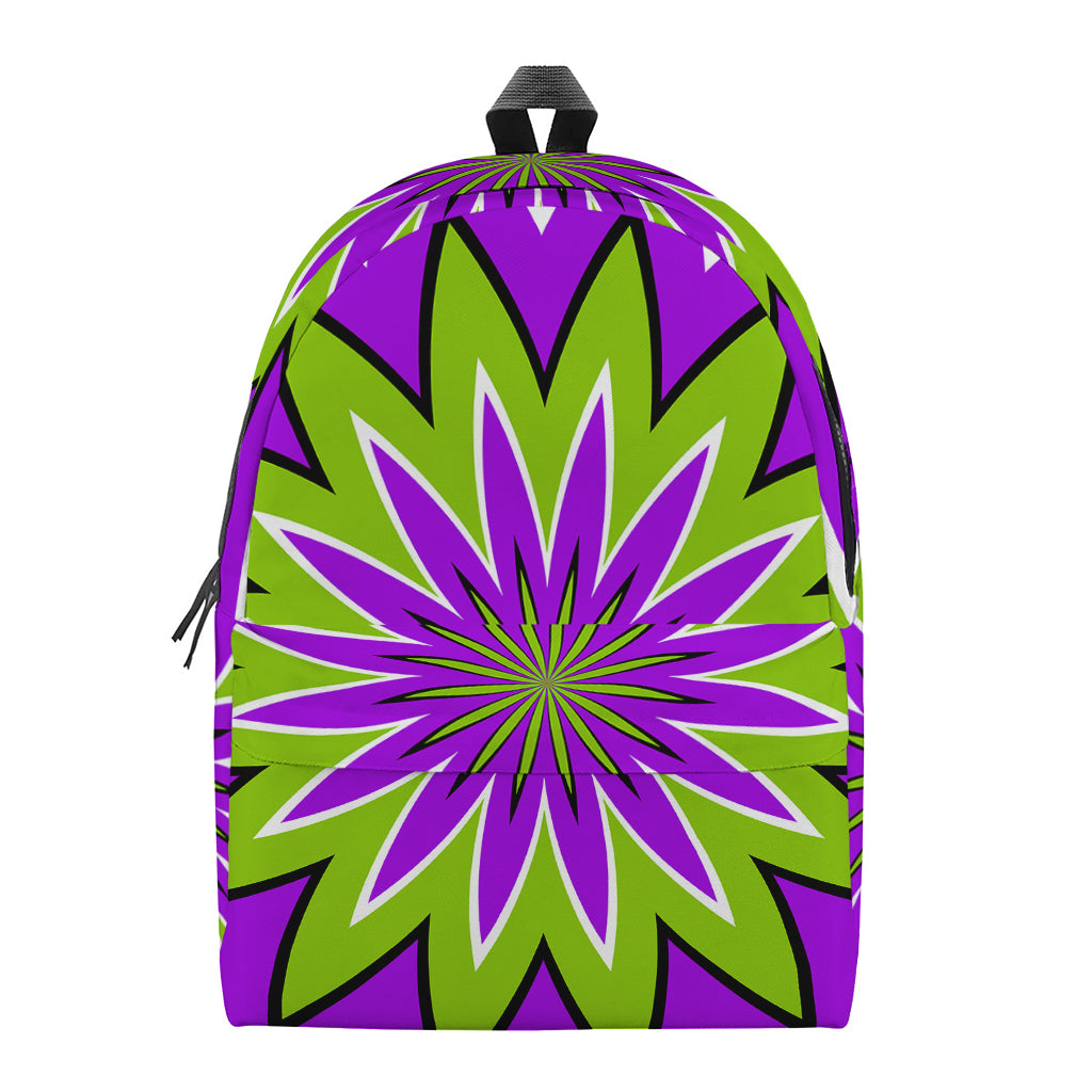 Green Flower Moving Optical Illusion Backpack