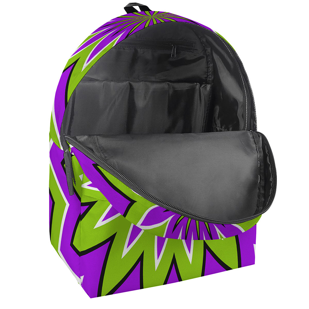 Green Flower Moving Optical Illusion Backpack