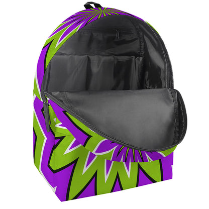 Green Flower Moving Optical Illusion Backpack