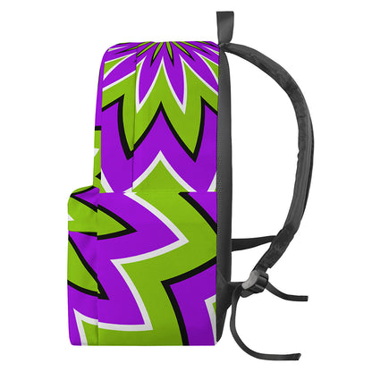 Green Flower Moving Optical Illusion Backpack