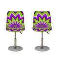 Green Flower Moving Optical Illusion Bar Stool Covers