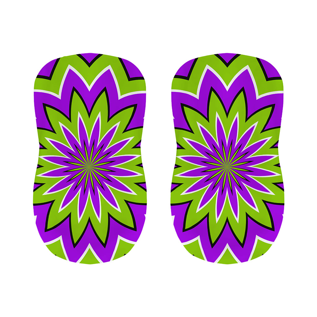 Green Flower Moving Optical Illusion Bar Stool Covers