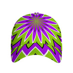 Green Flower Moving Optical Illusion Baseball Cap