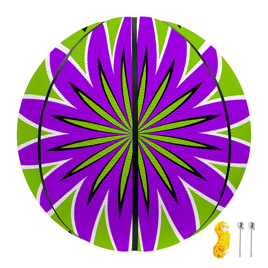 Green Flower Moving Optical Illusion Basketball